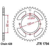 JT Sprockets Rear Steel Sprocket 45 Tooth 45T 428 Chain For Suzuki GZ125 Marauder (80 Kmh Version) 1998-2006 JTR1794.45