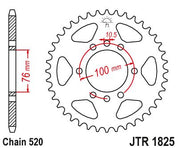 JT Sprockets Rear Steel Sprocket 47 Tooth 47T 520 Chain For Suzuki DR500 X,Z,D 1981-1983 JTR1825.47