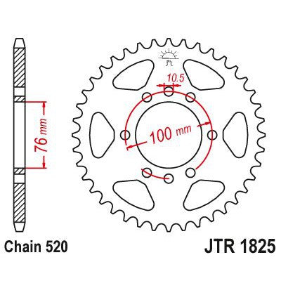 JT Sprockets Rear Steel Sprocket 48 Tooth 48T 520 Chain JTR1825.48