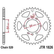 JT Sprockets Rear Steel Sprocket 41 Tooth 41T 520 Chain For Suzuki Quadrunner 230 LT230E 2x4 1986-1993 JTR1826.41