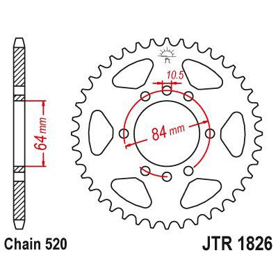 JT Sprockets Rear Steel Sprocket 42 Tooth 42T 520 Chain JTR1826.42