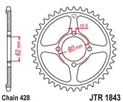 JT Sprockets Rear Steel Sprocket 49 Tooth 49T 428 Chain JTR1843.49