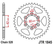 JT Sprockets Rear Steel Sprocket 37 Tooth 37T 520 Chain JTR1845.37