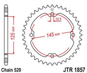 JT Sprockets Rear Steel Sprocket 37 Tooth 37T 520 Chain JTR1857.37