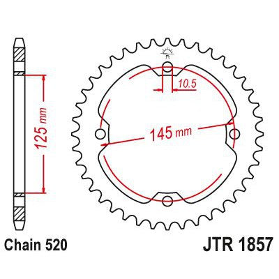 JT Sprockets Rear Steel Sprocket 45 Tooth 45T 520 Chain JTR1857.45