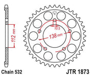 JT Sprockets Rear Steel Sprocket 48 Tooth 48T 532 Chain JTR1873.48