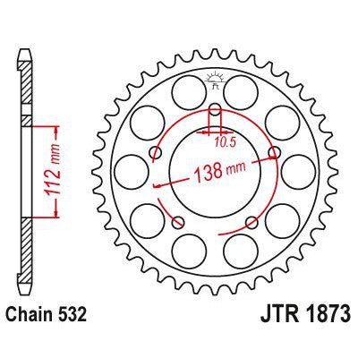 JT Sprockets Rear Steel Sprocket 48 Tooth 48T 532 Chain JTR1873.48