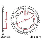 JT Sprockets Rear Steel Sprocket 44 Tooth 44T 525 Chain For Suzuki GSX-S950 UQ-M2,M3 ,M4 2022-2024 JTR1876.44