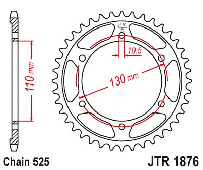 JT Sprockets Rear Steel Sprocket 44 Tooth 44T 525 Chain For Suzuki GSXS1000F ABS M0-M2 2020-2022 JTR1876.44