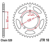 JT Sprockets Rear Steel Sprocket 39 Tooth 39T 520 Chain For MZ Skorpion Sport 660 1995-1999 JTR18.39