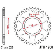 JT Sprockets Rear Steel Sprocket 48 Tooth 48T 520 Chain JTR1950.48