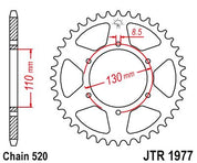 JT Sprockets Rear Steel Sprocket 48 Tooth 48T 520 Chain JTR1977.48