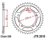 JT Sprockets Rear Steel Sprocket 40 Tooth 40T 530 Chain JTR2010.40