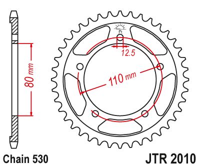 JT Sprockets Rear Steel Sprocket 40 Tooth 40T 530 Chain JTR2010.40