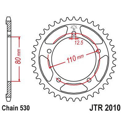JT Sprockets Rear Steel Sprocket 44 Tooth 44T 530 Chain JTR2010.44