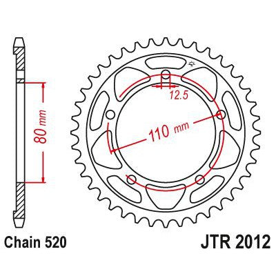 JT Sprockets Rear Steel Sprocket 42 Tooth 42T 520 Chain JTR2012.42