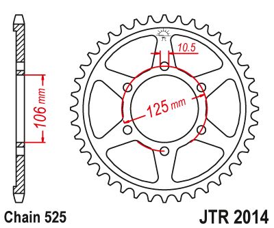 JT Sprockets Rear Steel Sprocket 37 Tooth 37T 525 Chain For Triumph Bonneville Bobber Black 1200 2018-2021 JTR2014.37