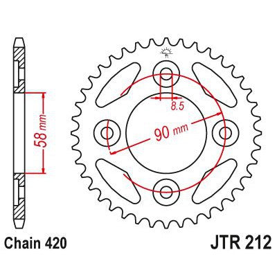 JT Sprockets Rear Steel Sprocket 35 Tooth 35T 420 Chain JTR212.35