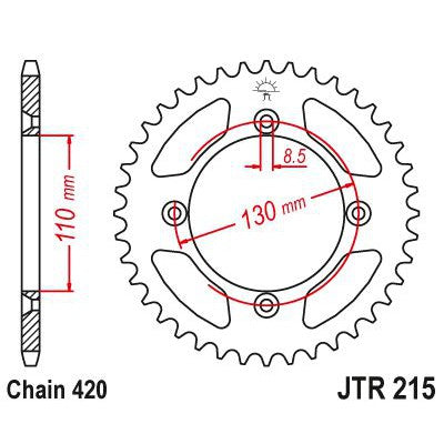 JT Sprockets Rear Steel Sprocket 47 Tooth 47T 420 Chain JTR215.47