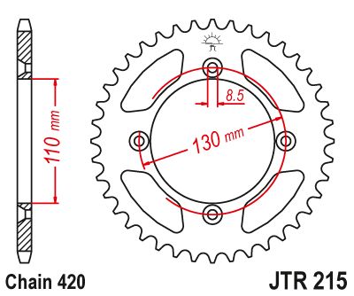 JT Sprockets Rear Steel Sprocket 55 Tooth 55T 420 Chain JTR215.55