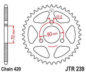 JT Sprockets Rear Steel Sprocket 40 Tooth 40T 420 Chain For Honda MB80 SA 1980-1983 JTR239.40