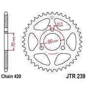 JT Sprockets Rear Steel Sprocket 45 Tooth 45T 420 Chain For Honda MTX80 RSD 1983 JTR239.45