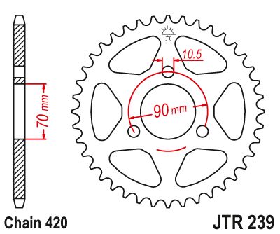 JT Sprockets Rear Steel Sprocket 43 Tooth 43T 420 Chain For Honda MB5 1982 JTR239.43