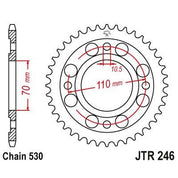 JT Sprockets Rear Steel Sprocket 37 Tooth 37T 530 Chain For Honda Hawk II 400 CB400T Mk 1978-1979 JTR246.37
