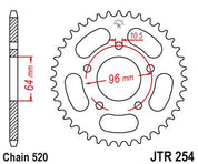 JT Sprockets Rear Steel Sprocket 50 Tooth 50T 520 Chain JTR254.50