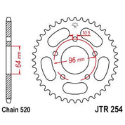 JT Sprockets Rear Steel Sprocket 45 Tooth 45T 520 Chain JTR254.45