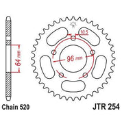 JT Sprockets Rear Steel Sprocket 43 Tooth 43T 520 Chain For Honda XL200R RB,RC,RD 1981-1983 JTR254.43
