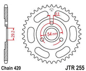 JT Sprockets Front Steel Sprocket 39 Tooth 39T 420 Chain JTR255.39