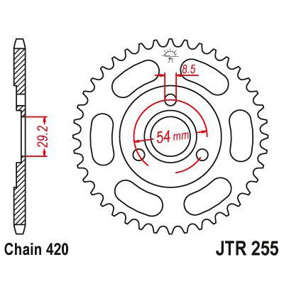 JT Sprockets Rear Steel Sprocket 35 Tooth 35T 420 Chain JTR255.35