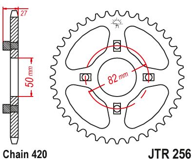 JT Sprockets Rear Steel Sprocket 44 Tooth 44T 420 Chain JTR256.44