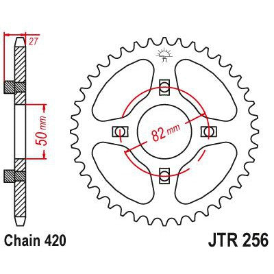 JT Sprockets Rear Steel Sprocket 43 Tooth 43T 420 Chain JTR256.43