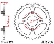 JT Sprockets Rear Steel Sprocket 46 Tooth 46T 420 Chain For Honda XR75 K1-K5 1974-1978 JTR256.46