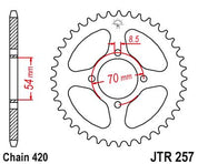 JT Sprockets Rear Steel Sprocket 34 Tooth 34T 420 Chain JTR257.34