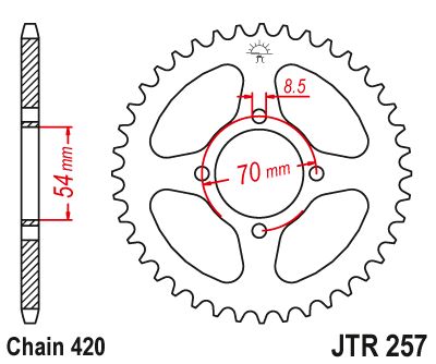 JT Sprockets Rear Steel Sprocket 36 Tooth 36T 420 Chain JTR257.36