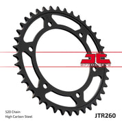 JT Sprockets Rear Steel Sprocket 38 Tooth 38T 520 Chain JTR260.38