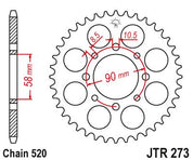 JT Sprockets Rear Steel Sprocket 30 Tooth 30T 520 Chain JTR273.30