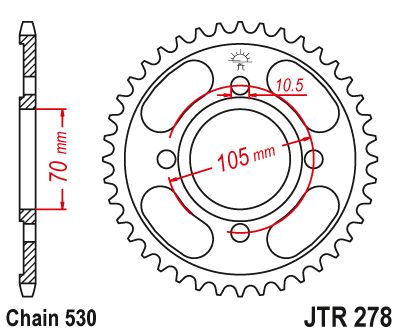 JT Sprockets Front Steel Sprocket 37 Tooth 37T 530 Chain For Honda CJ250 T 1976-1979 JTR278.37