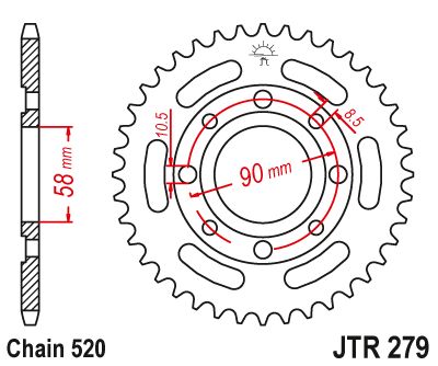 JT Sprockets Rear Steel Sprocket 35 Tooth 35T 520 Chain JTR279.35