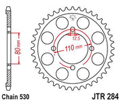 JT Sprockets Rear Steel Sprocket 38 Tooth 38T 530 Chain JTR284.38