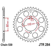 JT Sprockets Rear Steel Sprocket 37 Tooth 37T 530 Chain JTR284.37