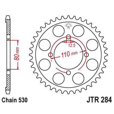 JT Sprockets Rear Steel Sprocket 37 Tooth 37T 530 Chain JTR284.37