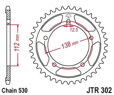 JT Sprockets Rear Steel Sprocket 41 Tooth 41T 530 Chain JTR302.41