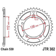 JT Sprockets Rear Steel Sprocket 43 Tooth 43T 530 Chain For Honda CBR600F3 1991-1996 JTR302.43