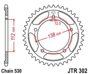 JT Sprockets Rear Steel Sprocket 41 Tooth 41T 530 Chain For Honda Super Hawk 1000 VTR1000F 1997-2005 JTR302.41