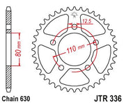 JT Sprockets Rear Steel Sprocket 38 Tooth 38T 630 Chain For Honda CB750F Super Sport 1979 JTR336.38