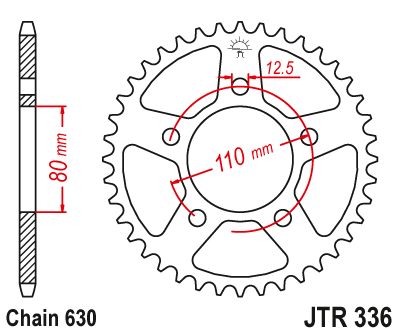 JT Sprockets Rear Steel Sprocket 38 Tooth 38T 630 Chain For Honda CB750F Super Sport 1979 JTR336.38